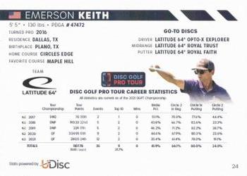 2022 Disc Golf Pro Tour #24 Emerson Keith Back